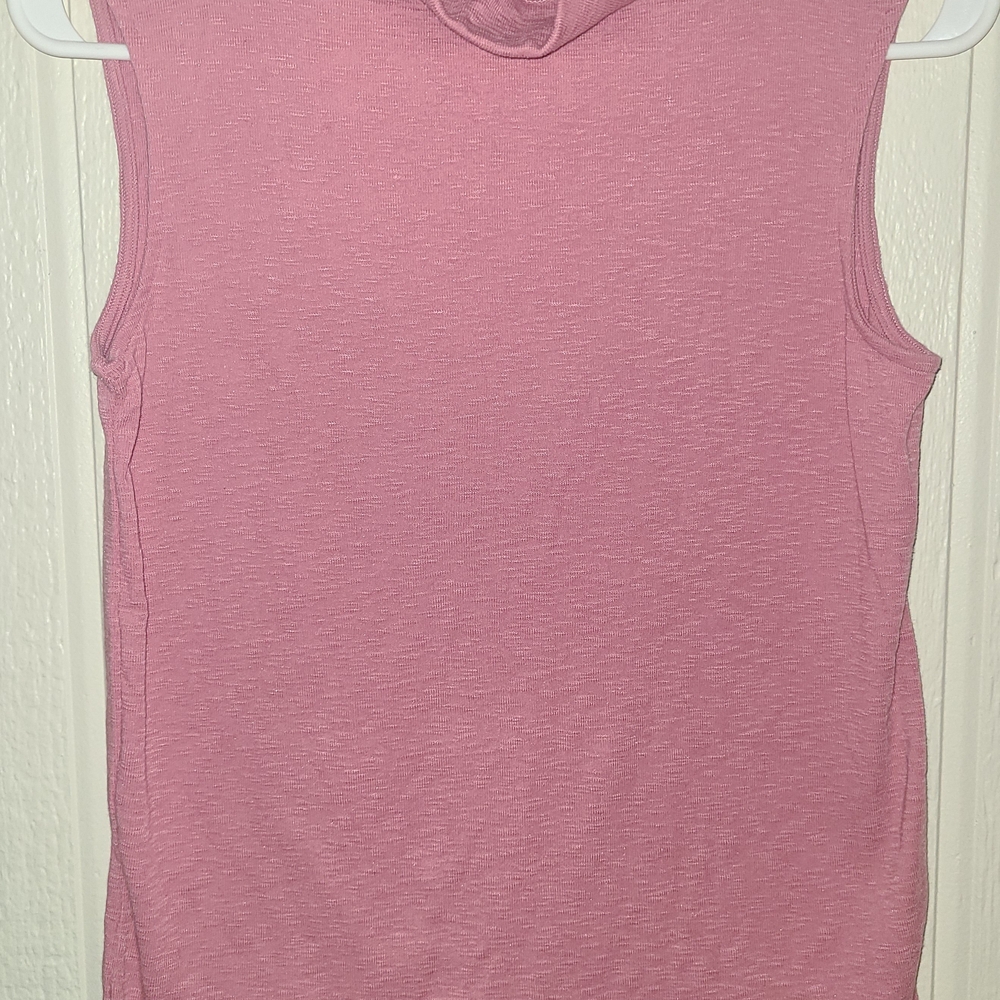Marled Sleeveless Pink Blouse